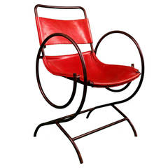 Vintage Red Cowhide Leather Lasso Chairs by voila!