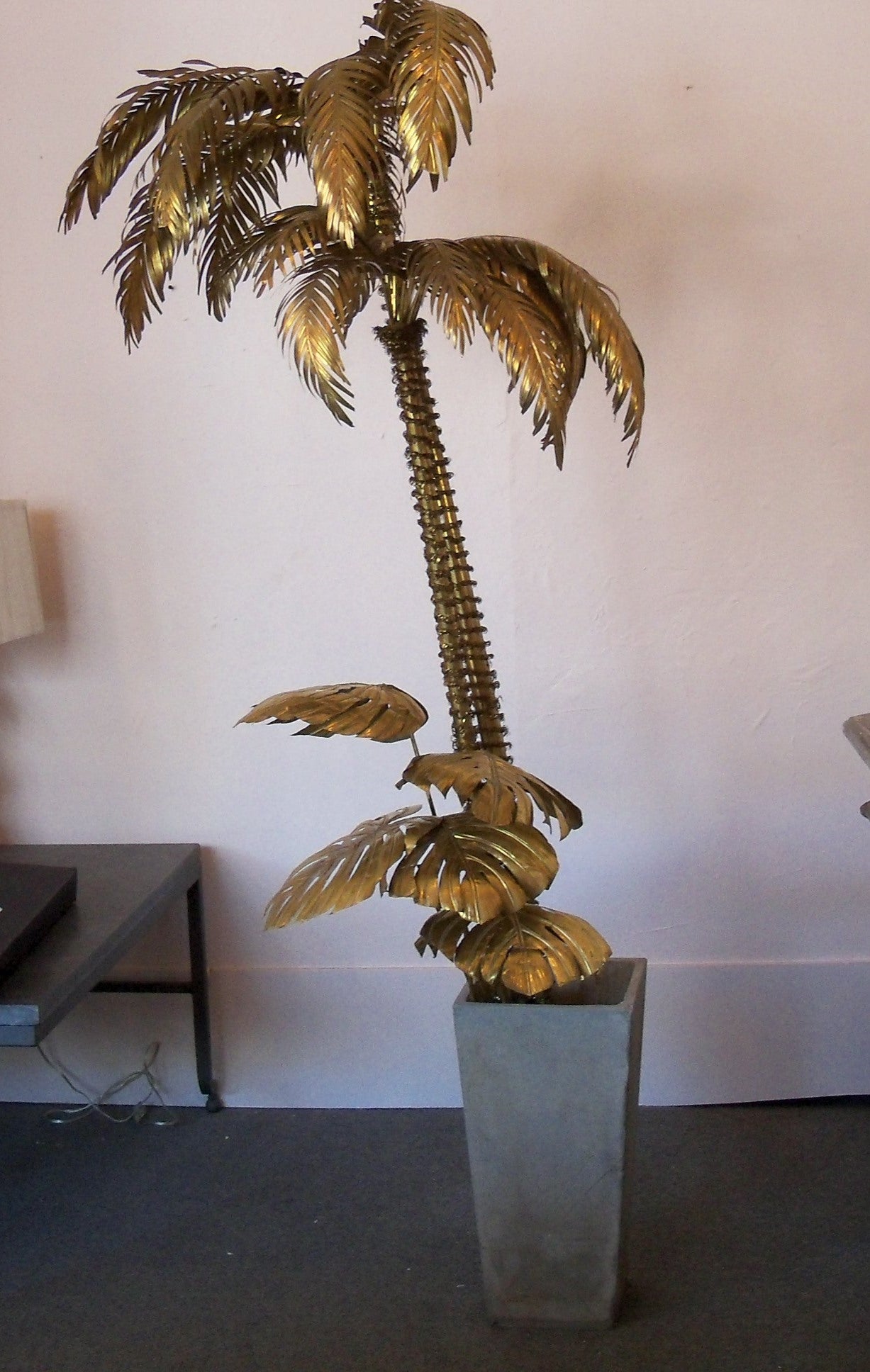 Metalwork Early 20th Century Maison Jansen Palm Tree Sculpture