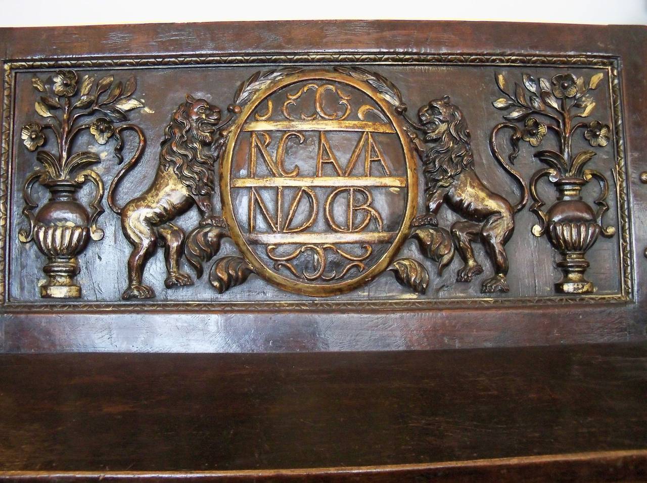 Carved 19th Century Italian Bench For Sale