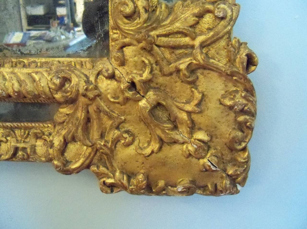 Gesso Early 19th Century Italian Mirror For Sale