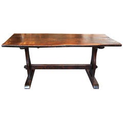 19th Century Italian Walnut Trestle Table