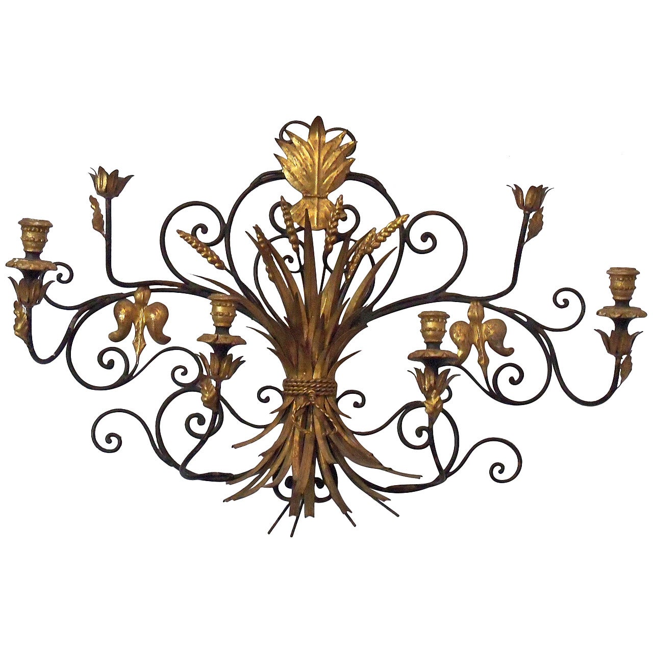 19th Century Italian Iron Sconce For Sale