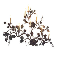 19th C Italian Flowering Vine Iron Sconce