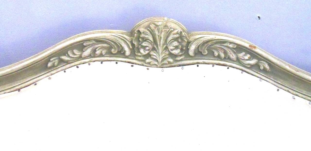 20th Century Maison Jansen Louis XV Style Carved Painted Wood Upholstered Sofa