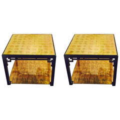 Pair of Black Lacquer Side Tables, in the Chinoiserie Taste Pair of Black Lacquer Side Tables, in the Chinoiserie Taste