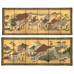 Screens with Scenes from Eastern Kyoto