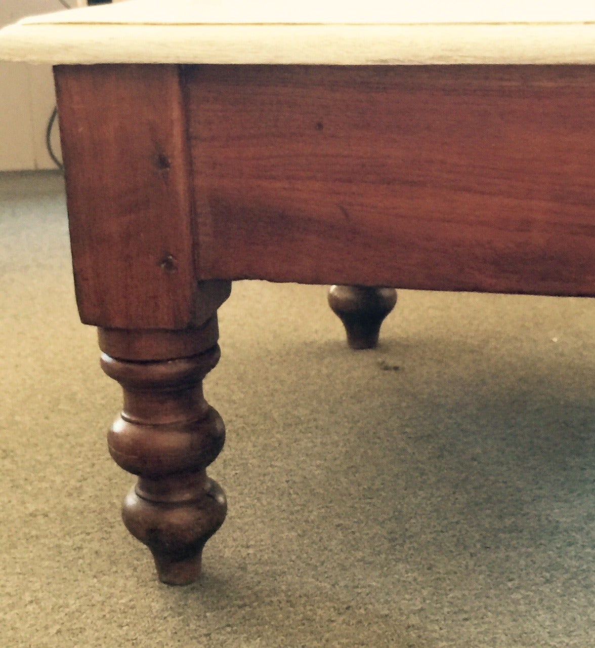 Early 20th Century Italian Wood Coffee Table with Painted Top & Stained Base For Sale 5