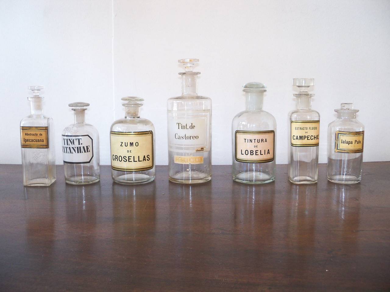 Collection of German and South American Apothecary Bottles, Early 20th Century In Good Condition For Sale In New Orleans, LA