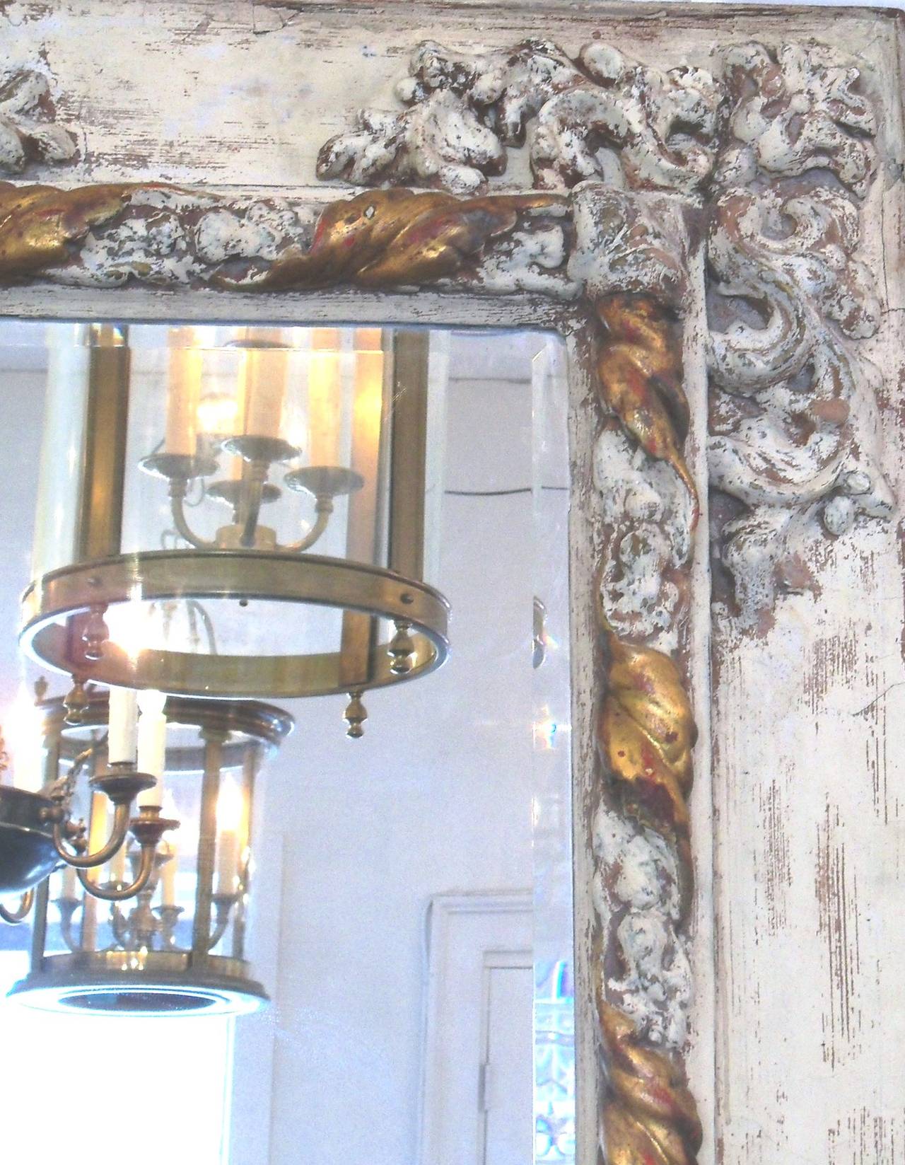 Gilt Rustic Painted Italian Mirror