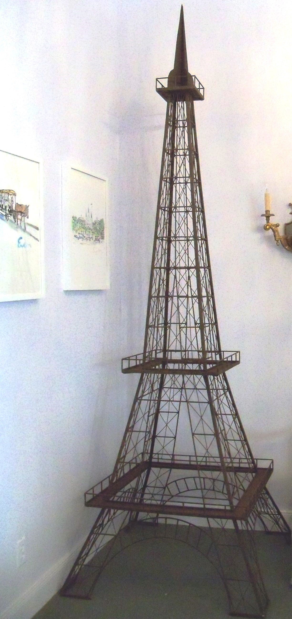 Large black iron model of la Tour Eiffel. Perfect for a garden or other decorative function.