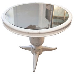 Mirror Top Pedestal Table