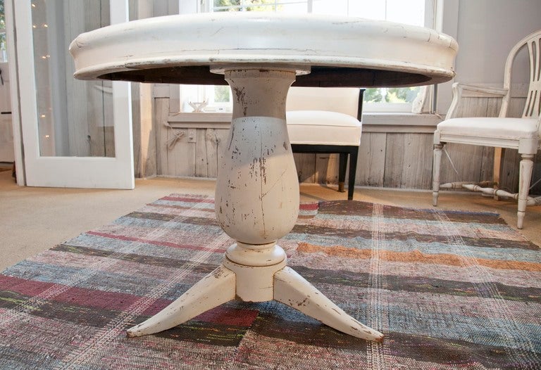 French Mirror Top Pedestal Table