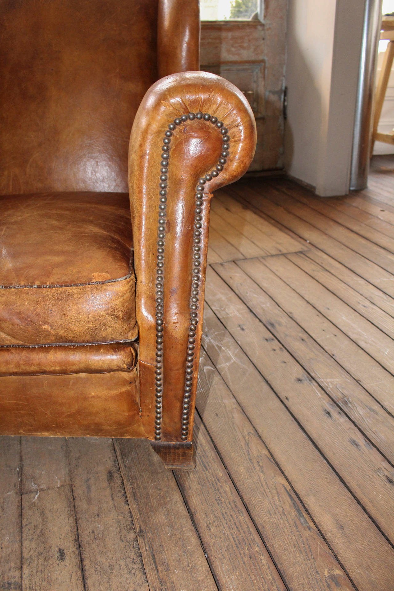 Vintage Pair of French Leather Club Chairs 4