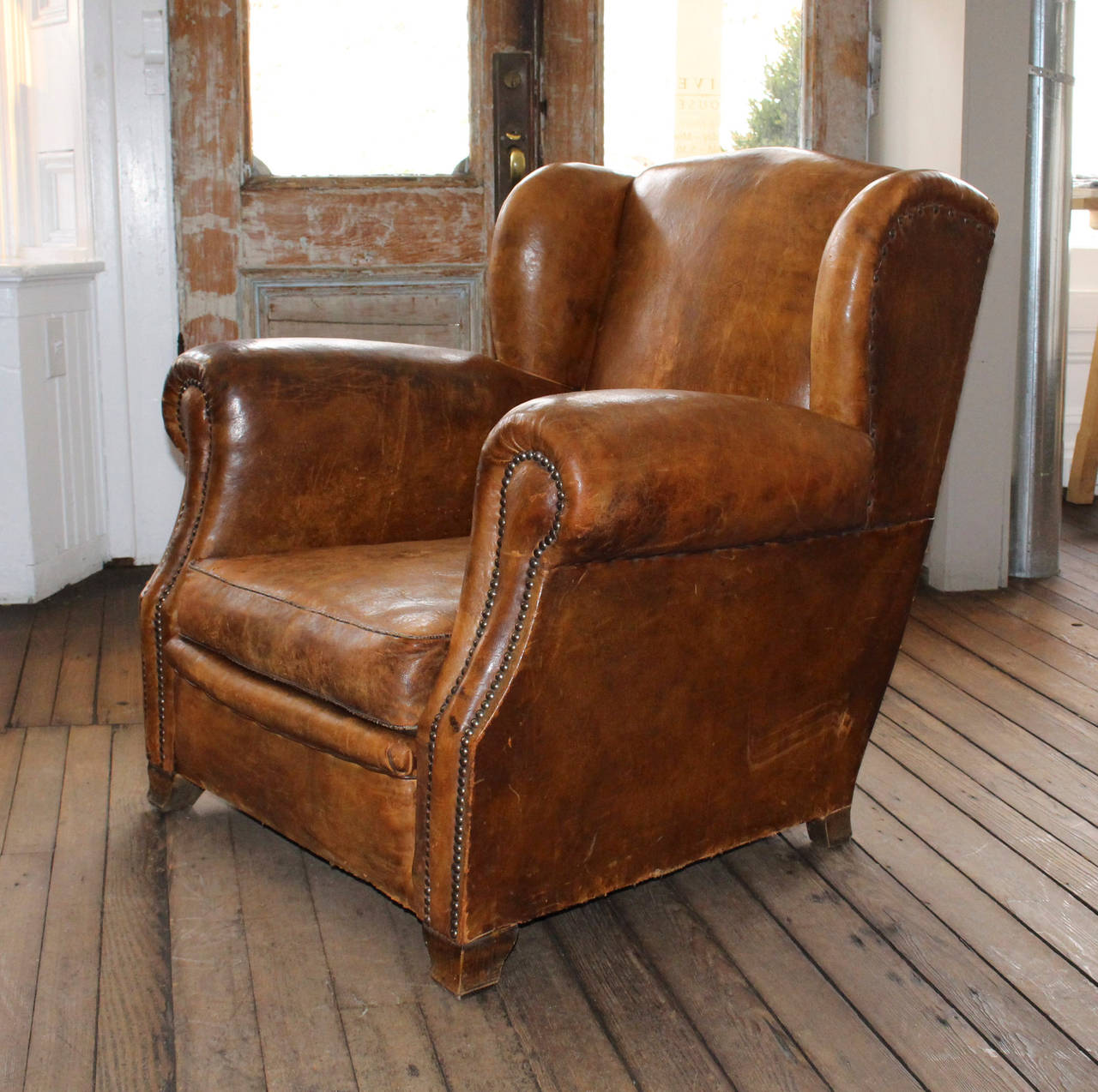 Vintage Pair of French Leather Club Chairs 3