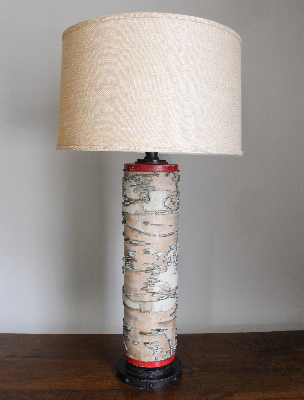 Mid-20th Century Vintage Wallpaper Roller Lamp