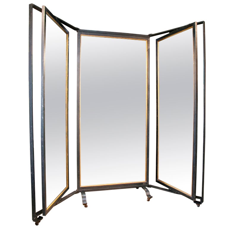 Triple Panel Full-Length Mirror at 1stdibs