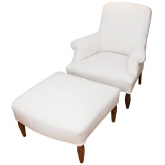 Napoleon III Chair with Ottoman
