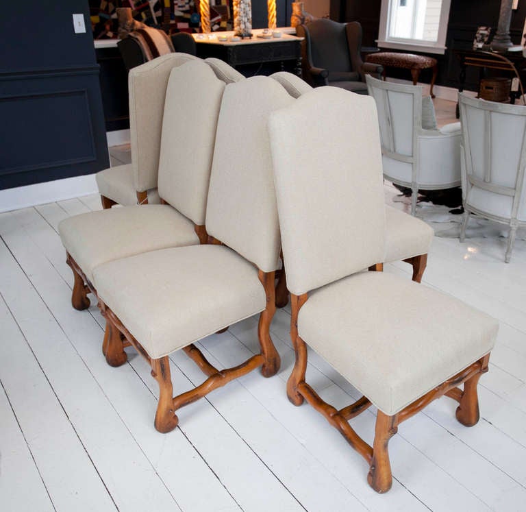 Set of 6 Vintage Os de Mouton Dining Chairs 4