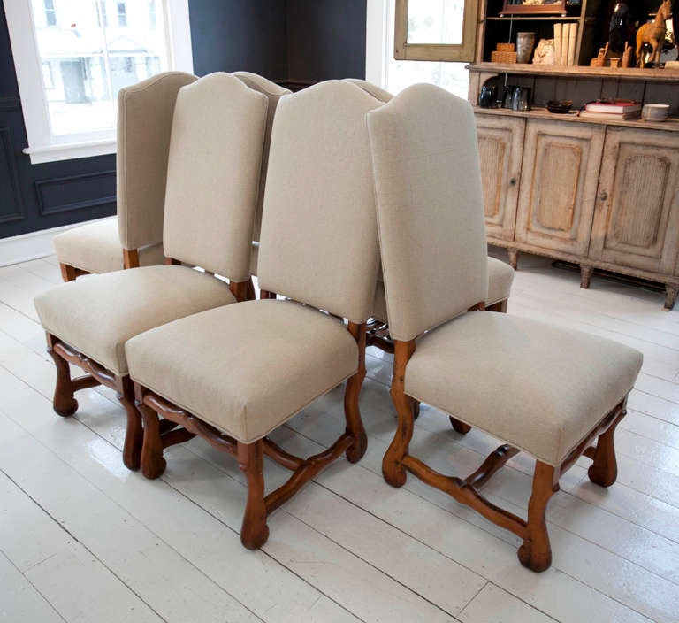 American Set of 6 Vintage Os de Mouton Dining Chairs