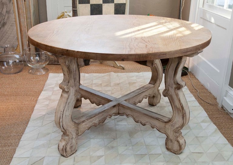 Regency Style Table with Scrubbed Pine Top