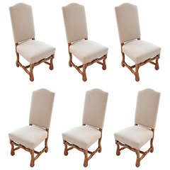 Set of 6 Vintage Os de Mouton Dining Chairs