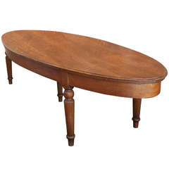 Antique Circa 1900 Belgium Monumental "Surfboard" Oak Table