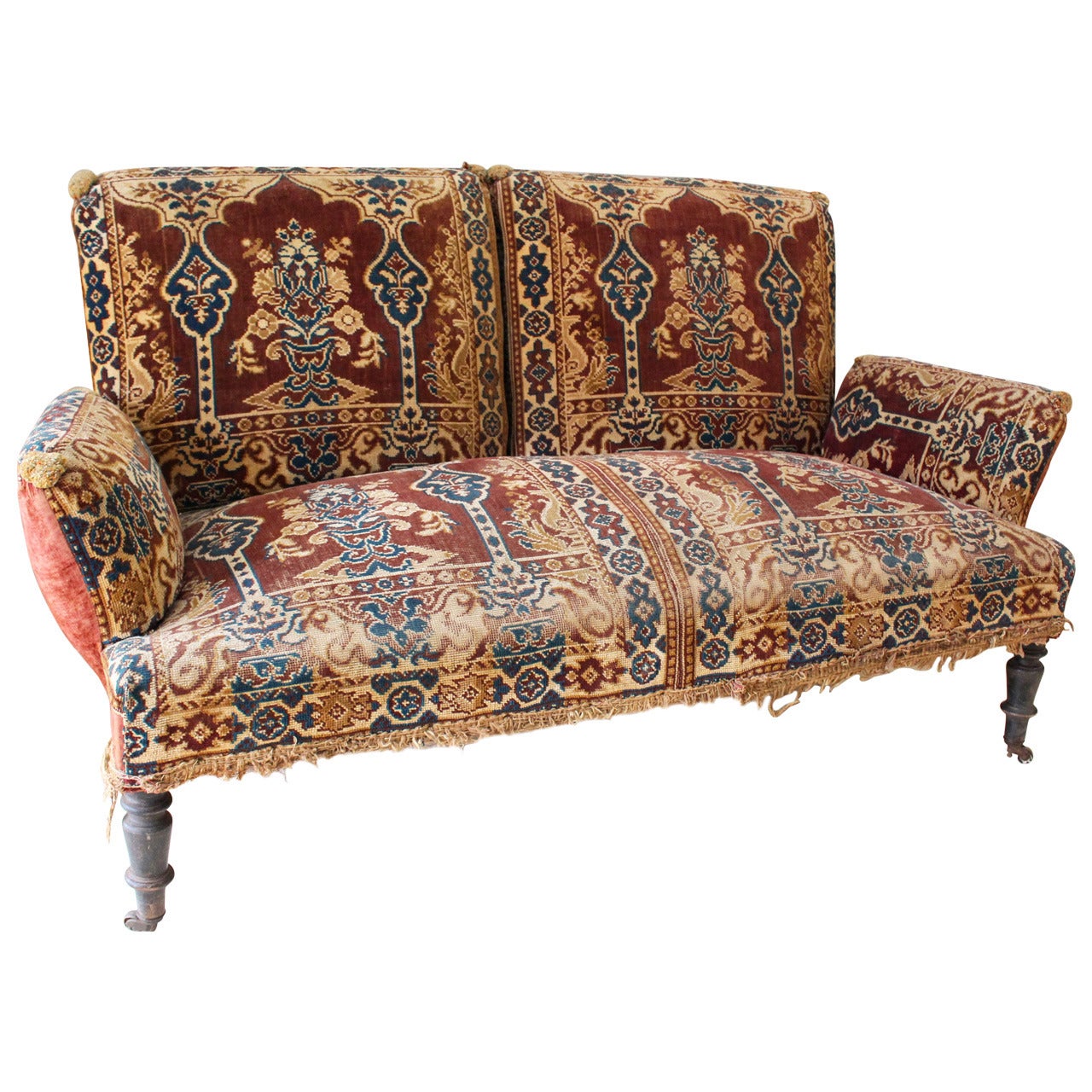 Persian Tapestry Upholstered Napoleon III Settee