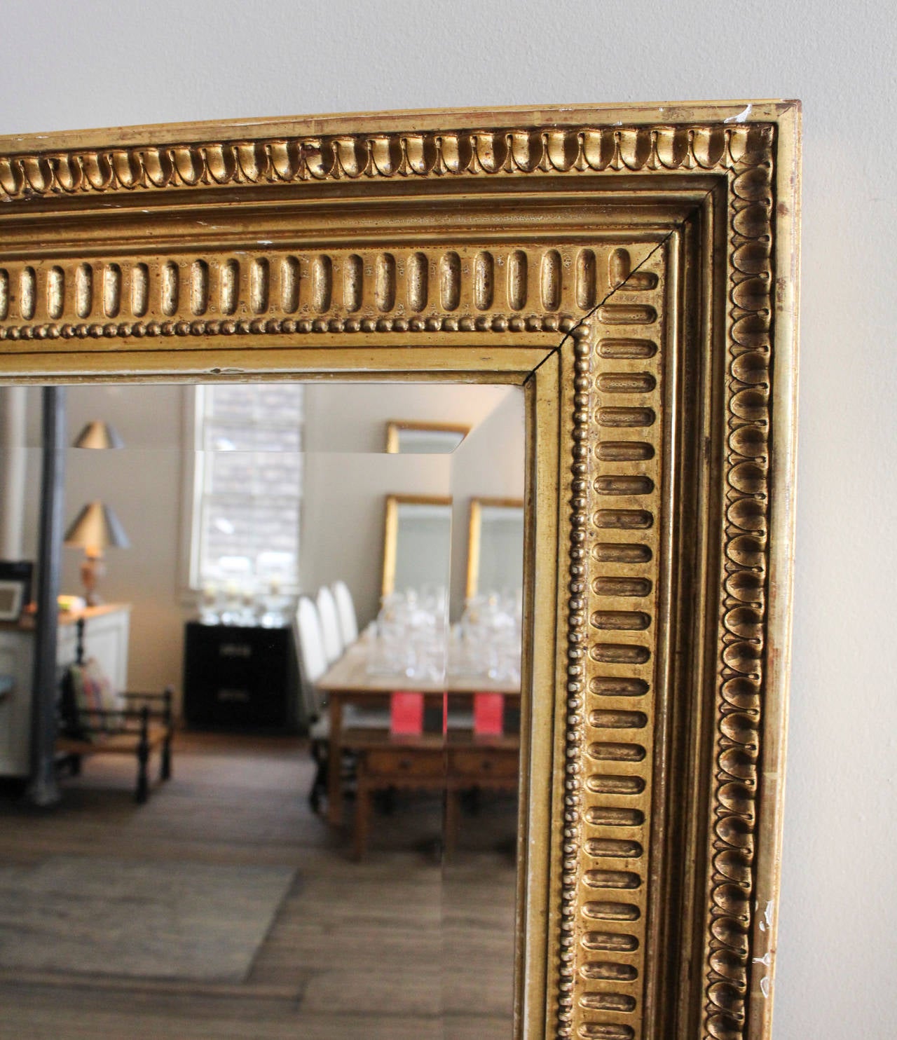 French 19th Century France Monumental Lemon Gilt Mirror