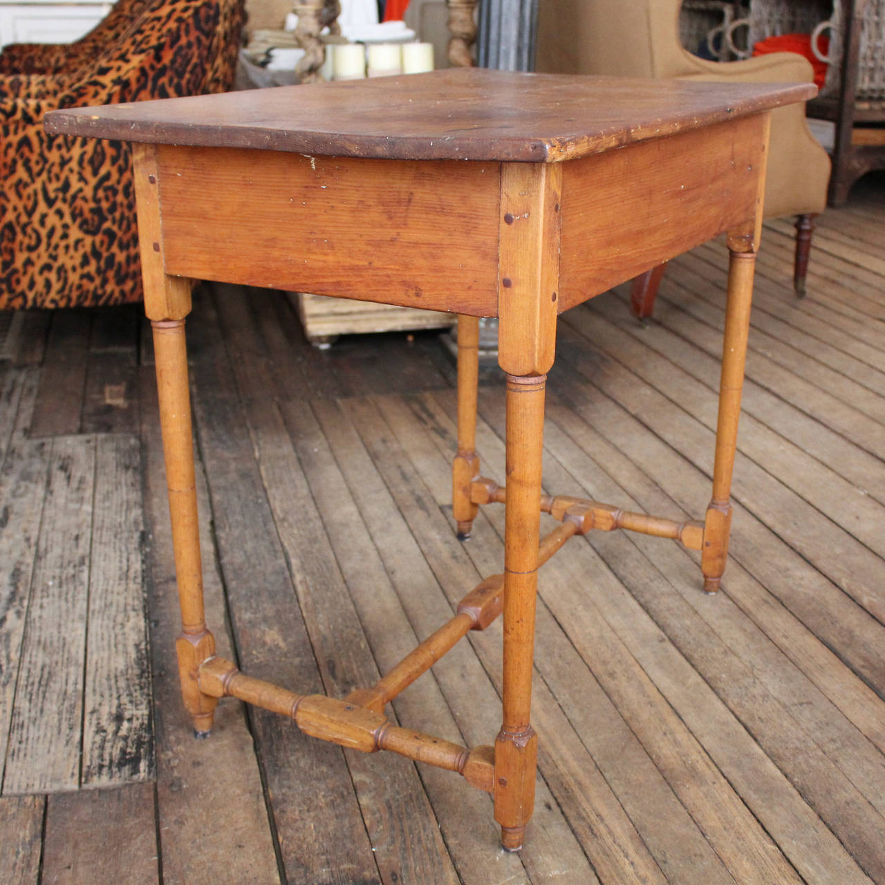 19th Century Pine Side Table 1