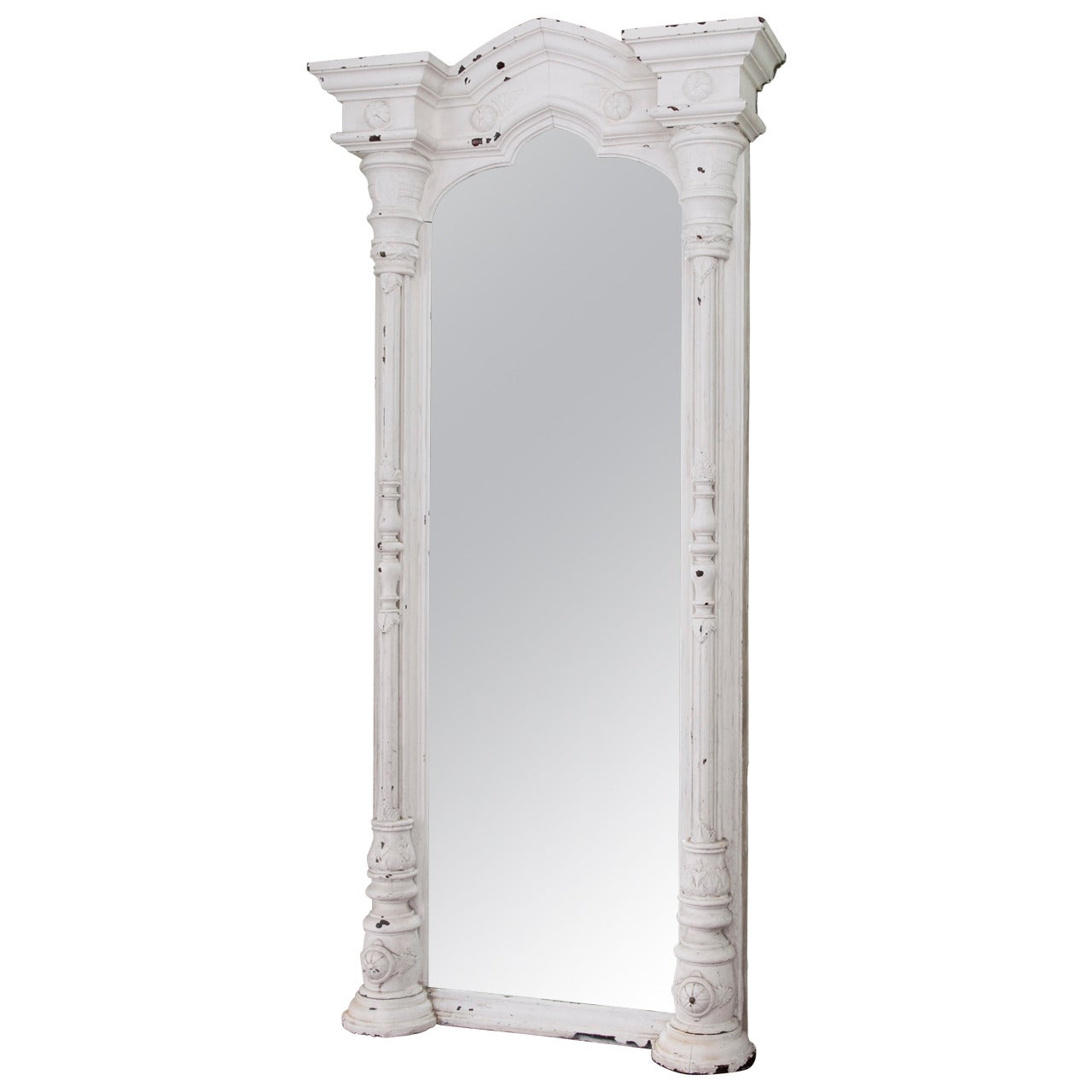 Carved Architectural Mirror For Sale