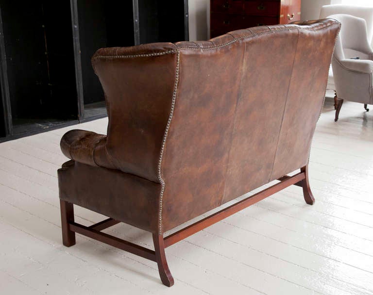 George III Style Leather Settee 2