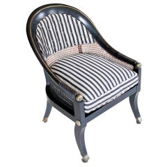 Ebony Barrel-Back Chair