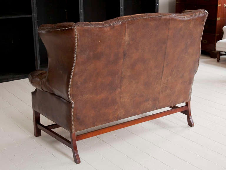 George III Style Leather Settee 3