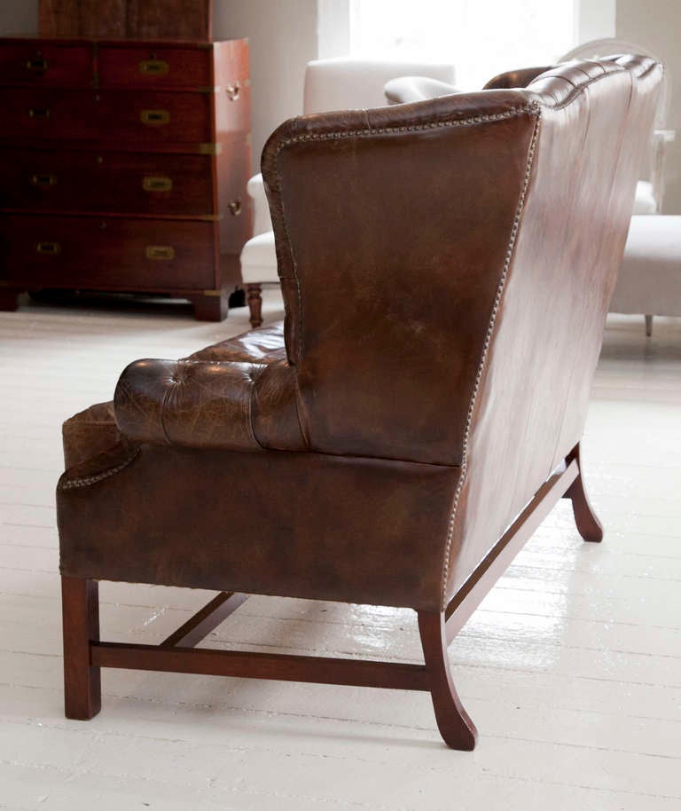 George III Style Leather Settee 4