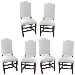 Set of Six French Os de Mouton Dining Chairs
