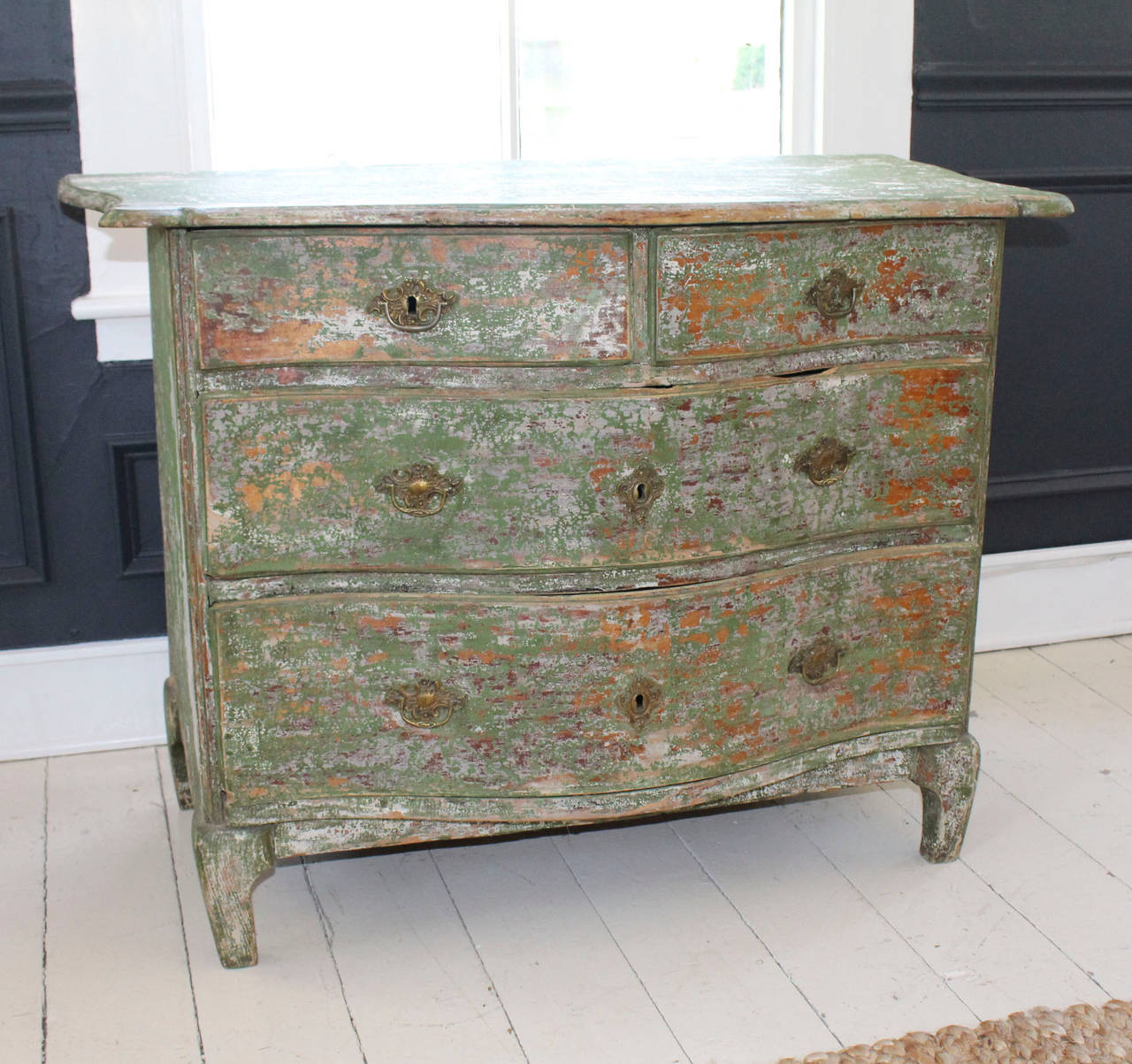 19th Century Sweden Green Painted Chest