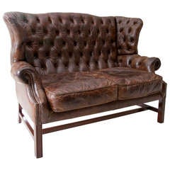 George III Style Leather Settee