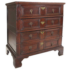 18th Century England Carved William and Mary Chest