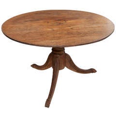 18th c Scottish Oak Pedestal Table