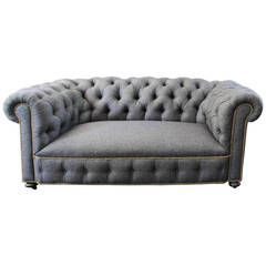 Antique English Chesterfield Loveseat