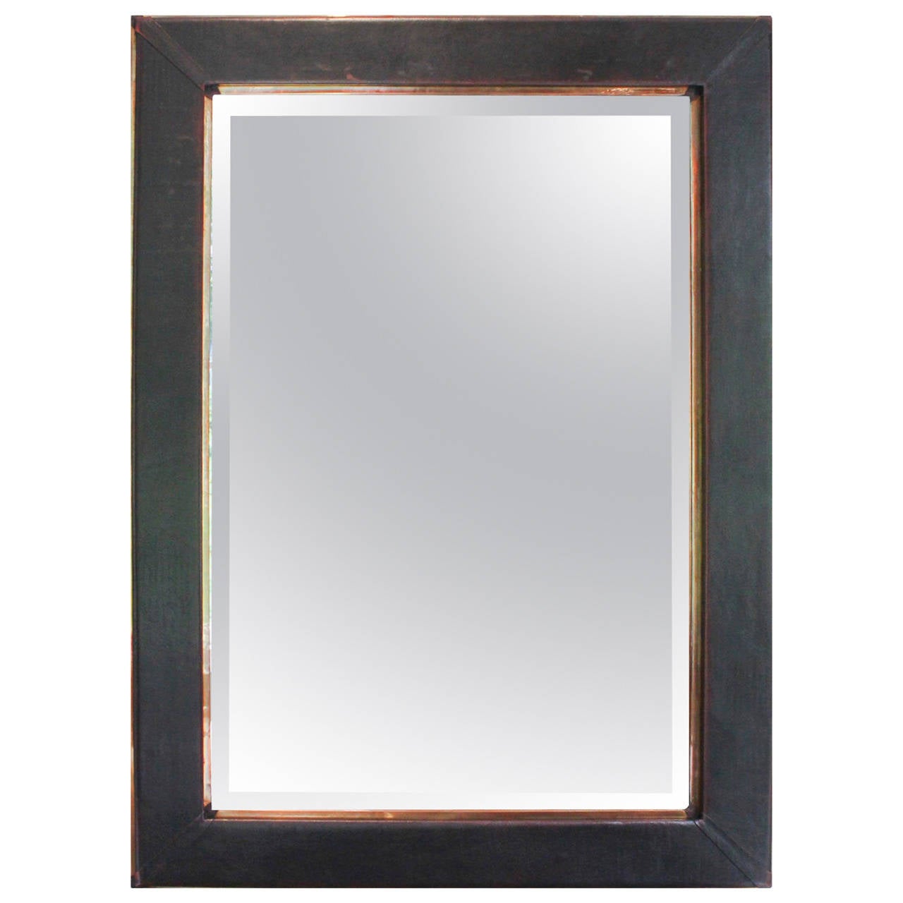 contemporary leather and copper mirror at 1stdibs contemporary leather and copper mirror at 1stdibs