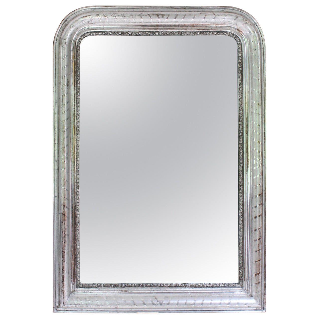 19th Century France Louis Philippe Silver Gilt Mirror For Sale