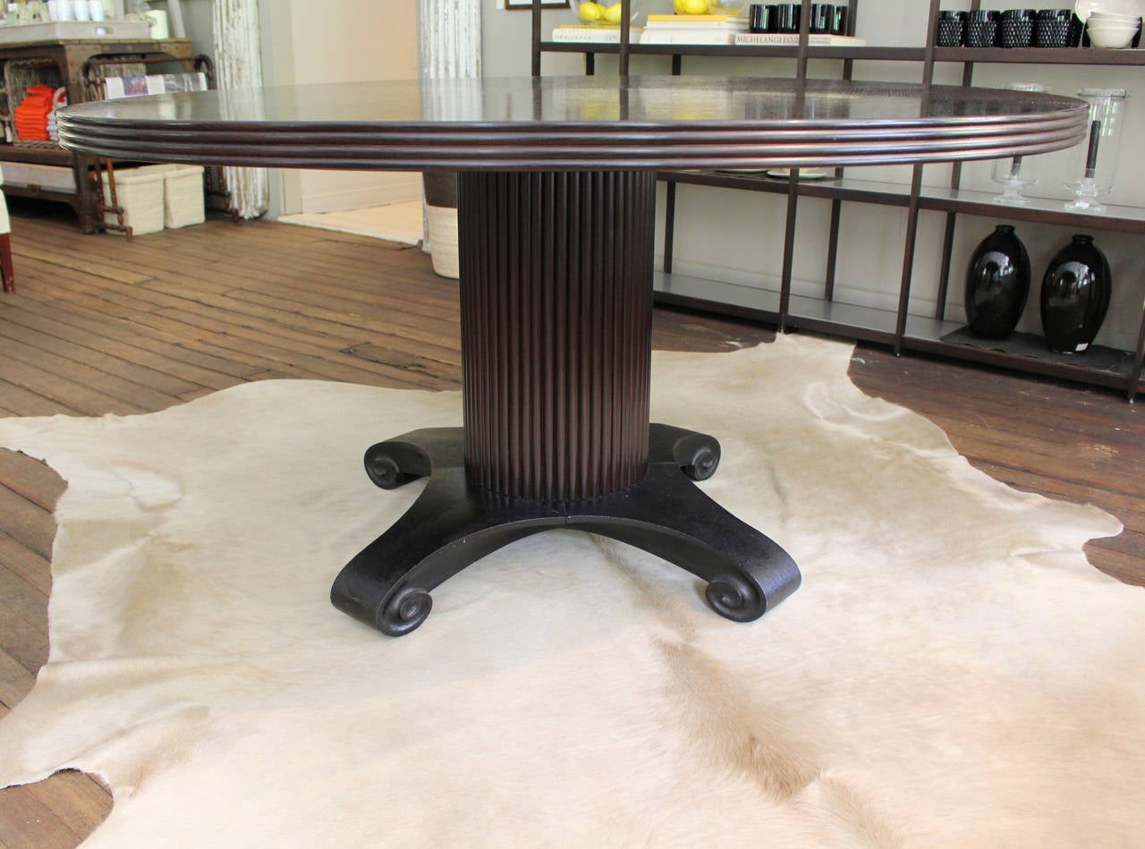 American Angelo Donghia Vintage Ebonized Pedestal Table
