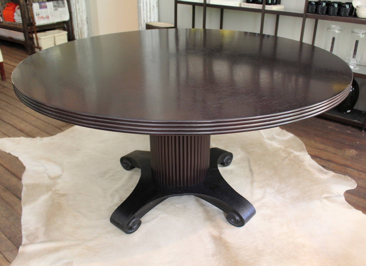 Angelo Donghia Vintage Ebonized Pedestal Table In Good Condition In New Preston, CT