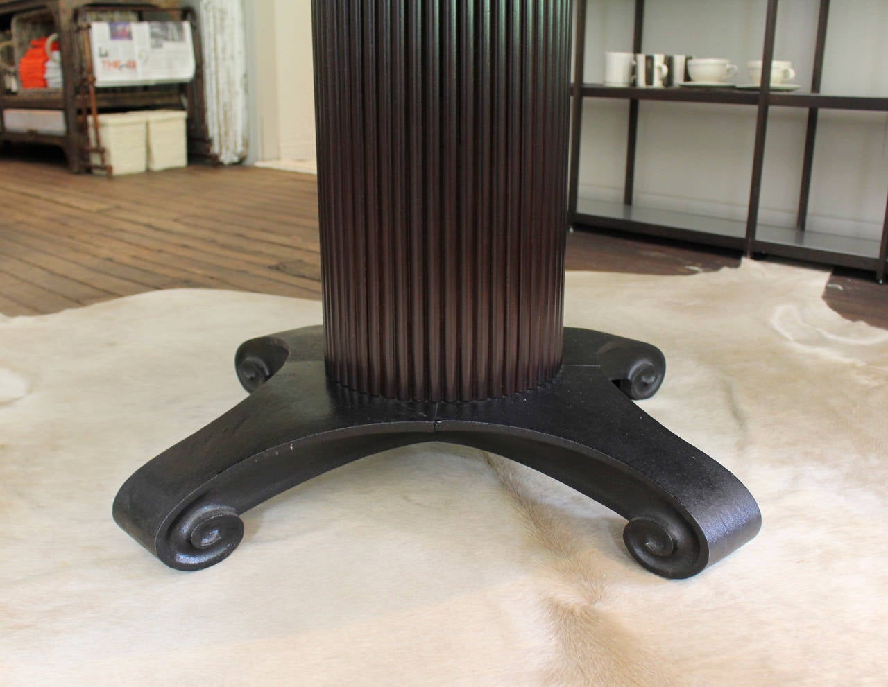 20th Century Angelo Donghia Vintage Ebonized Pedestal Table