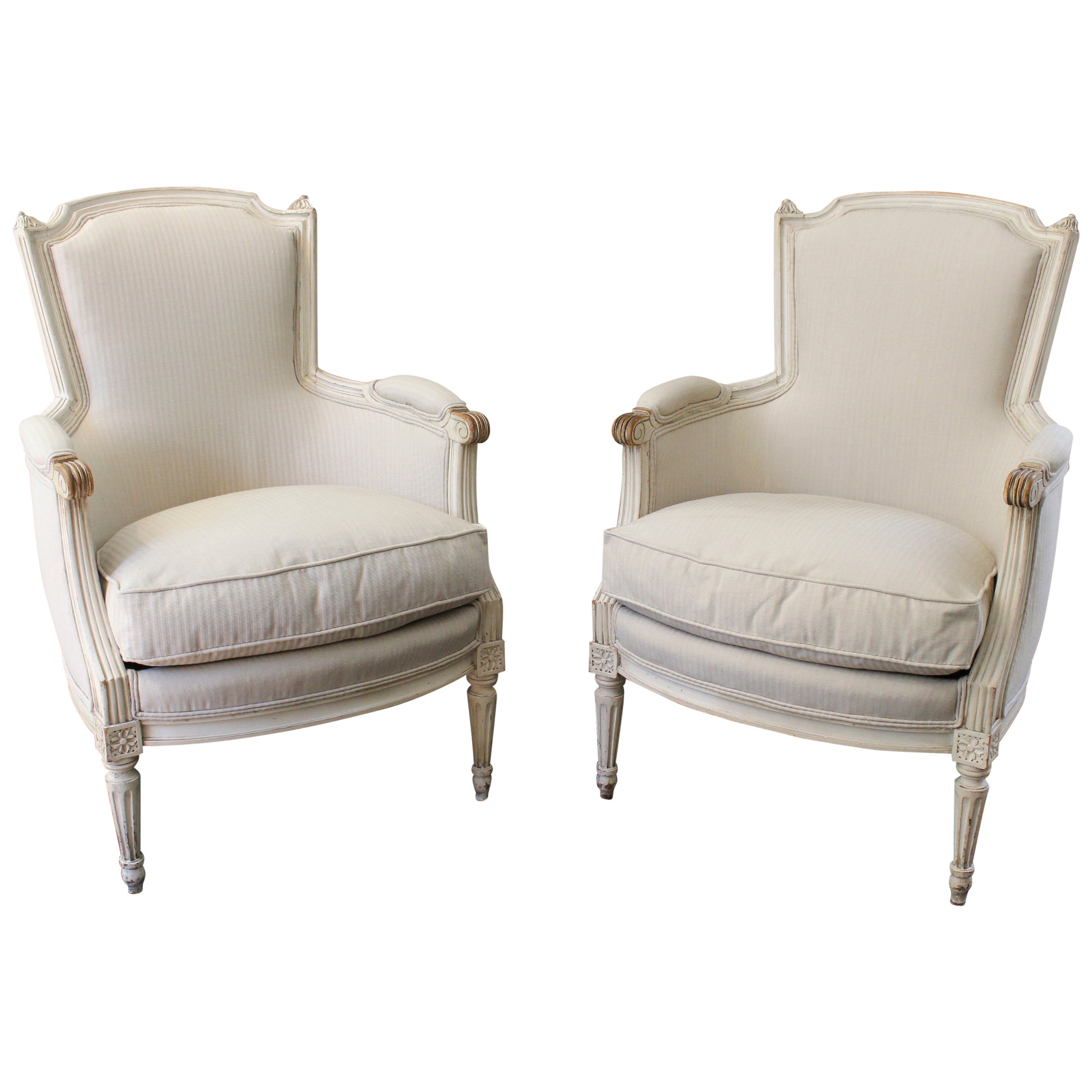Pair of 19th Century France Bergeres