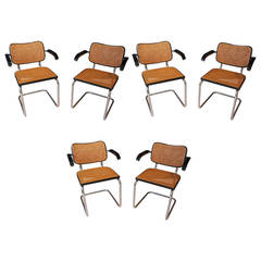 Set of Six Marcel Breuer's Cesca Chairs for Knoll