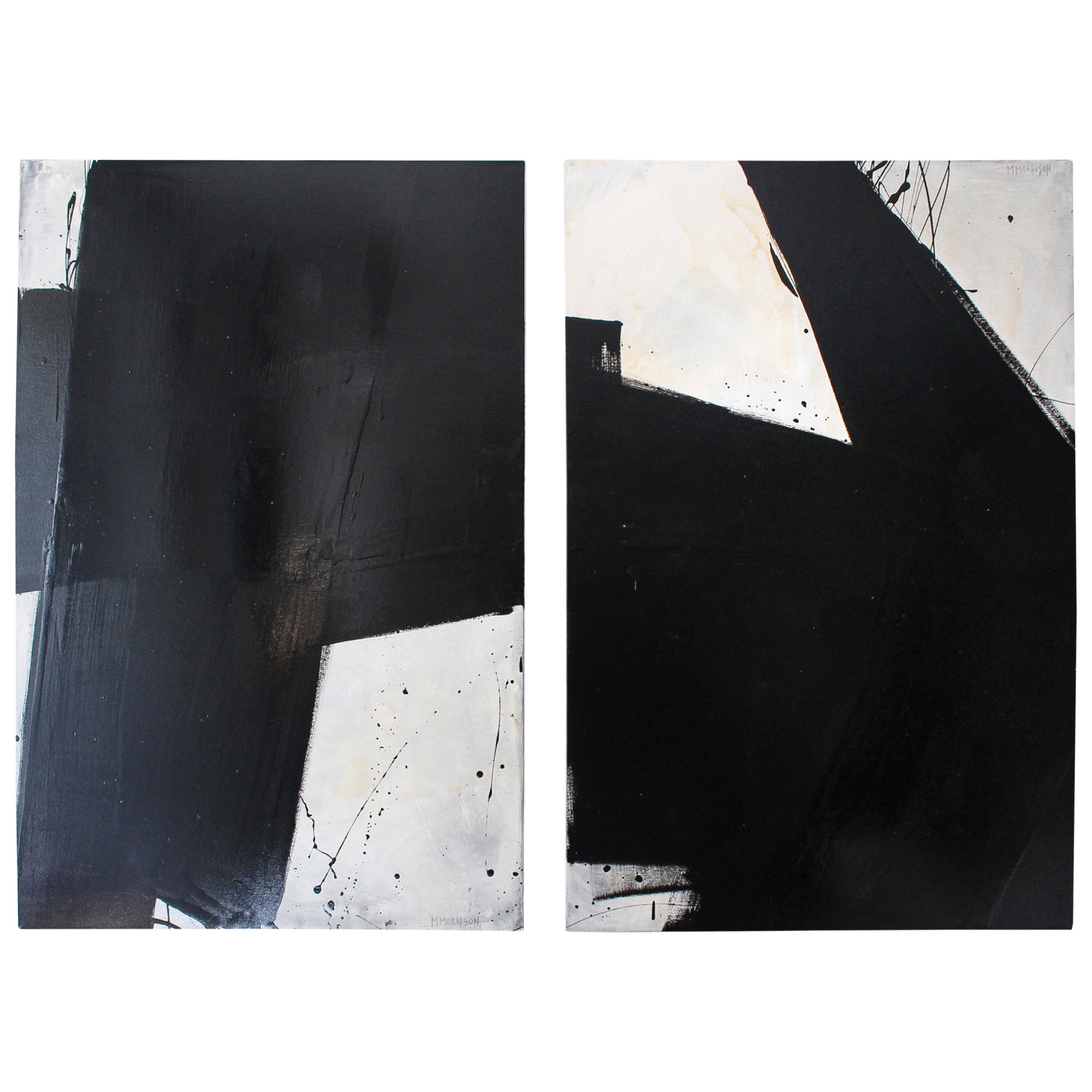 Mixed-Media Abstract Diptych