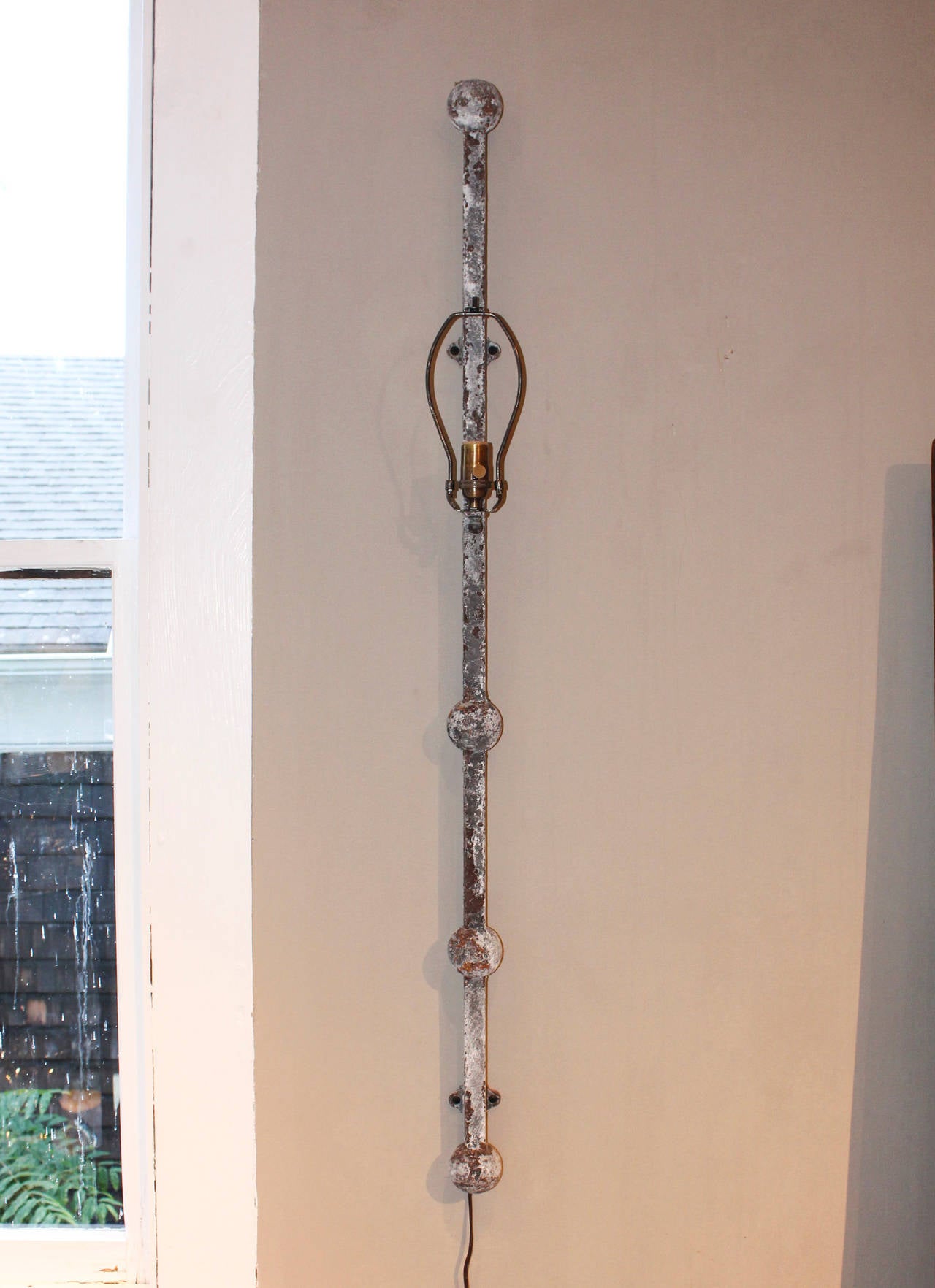 Pair of Iron Wall Sconces In Good Condition For Sale In New Preston, CT
