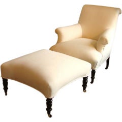 Napoleon III Chair with 'Fitted' Ottoman